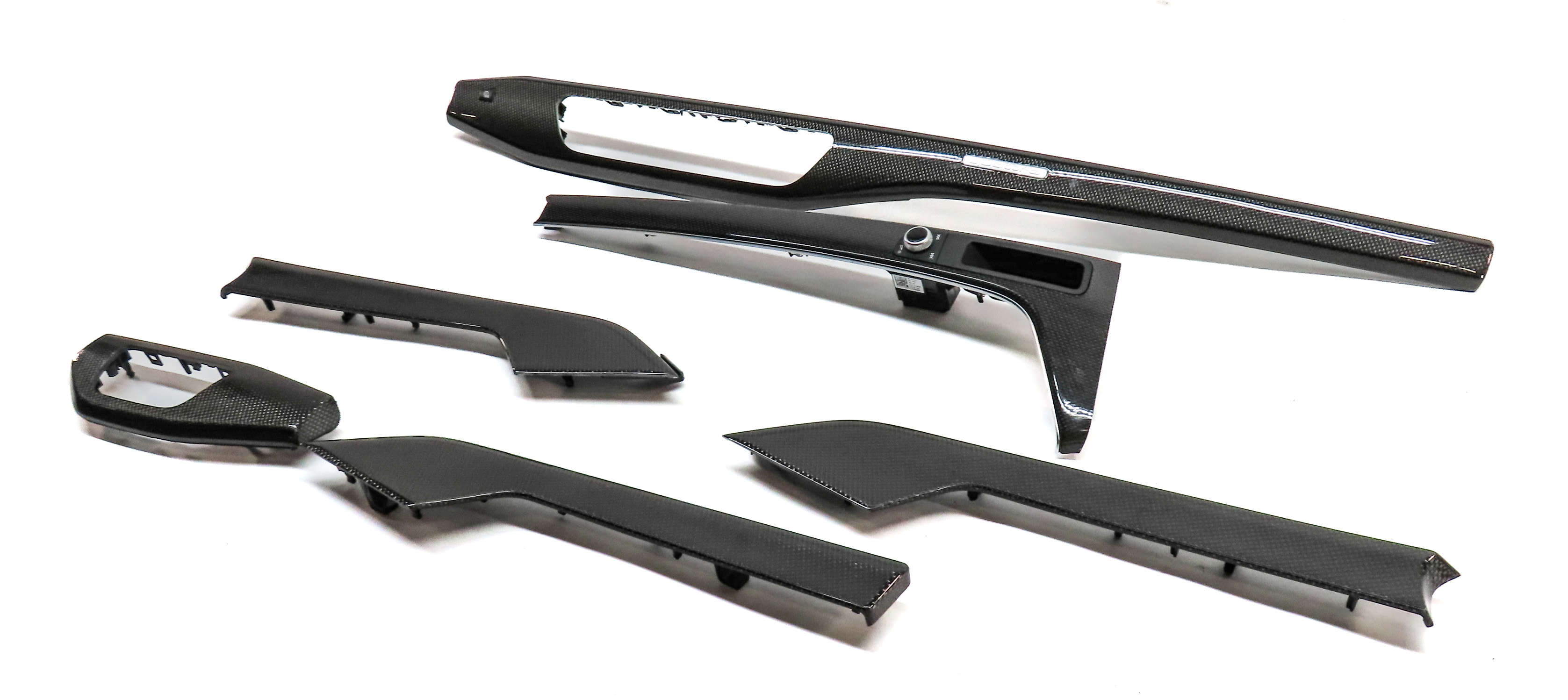 19 AUDI S5 (B9) INTERIOR DASH FRONT LEFT & RIGHT DOOR TRIM SET/6 (Carbon Atlas) — exact item pictured
